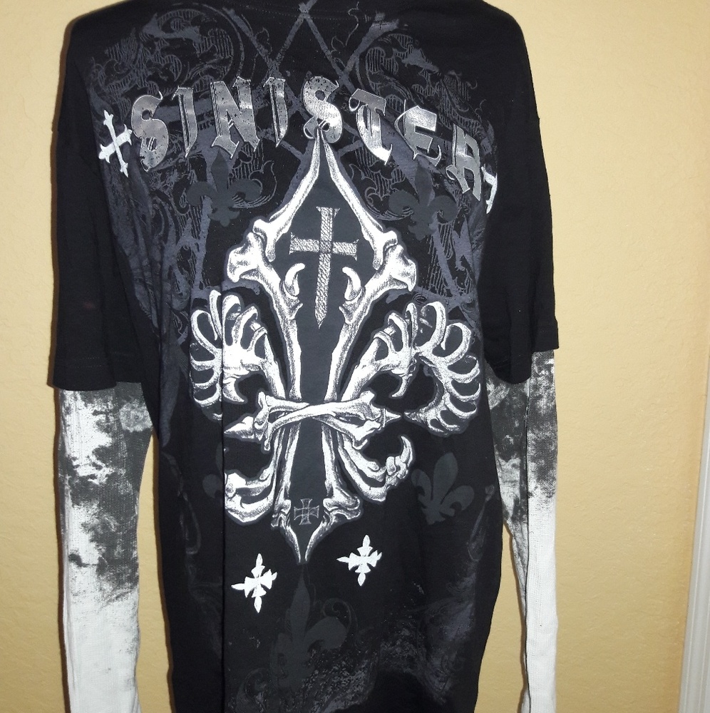 Sinister long sleeve cross tee- used